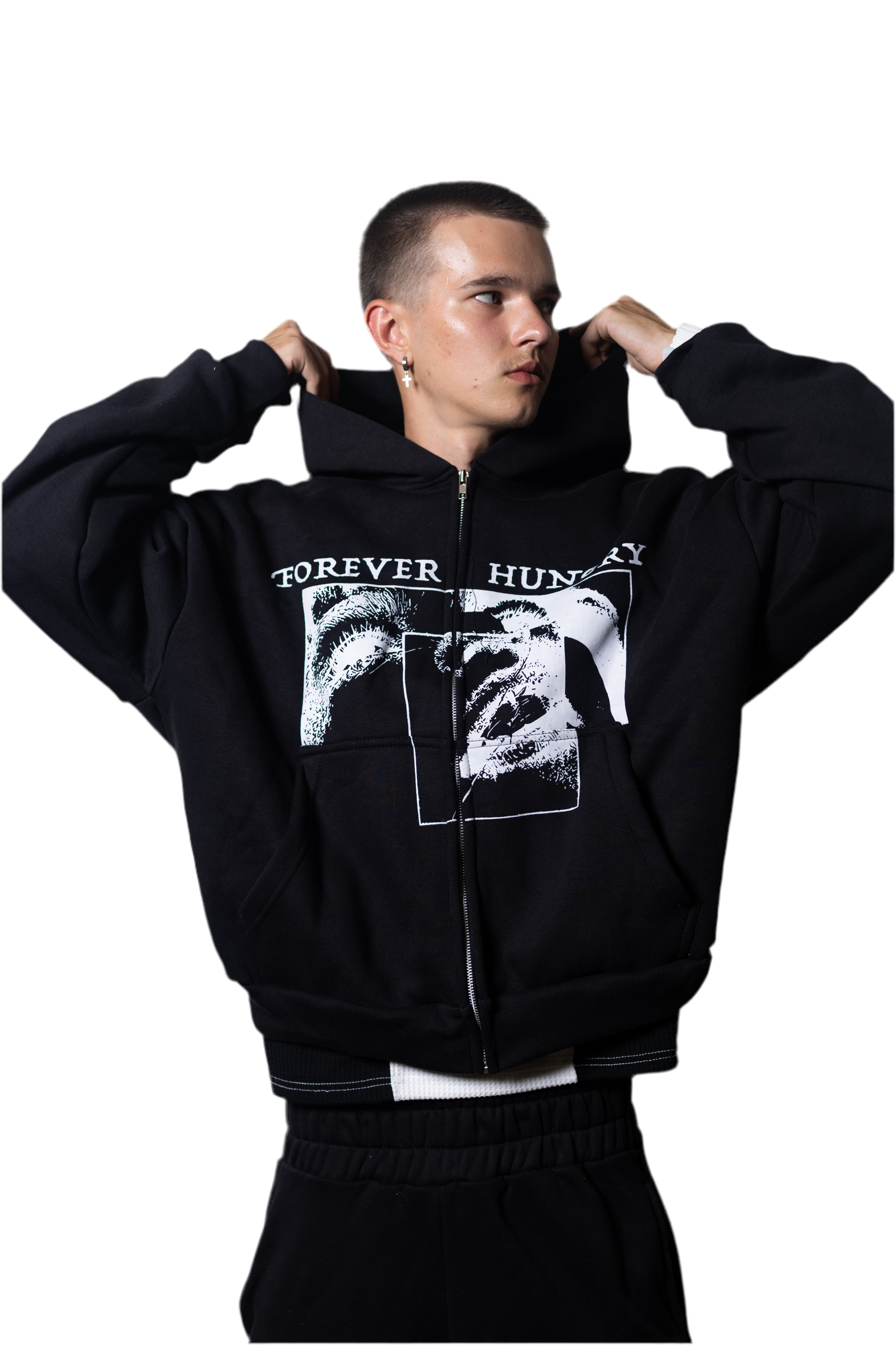 Face Hoodie Black