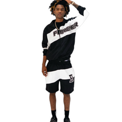 Windbreaker Short Set White & Black view 1