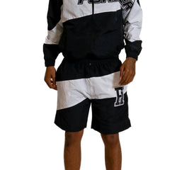 Windbreaker Short Set White & Black view 3