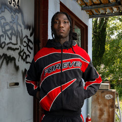 Forever Windbreaker Set Red & Black view 6