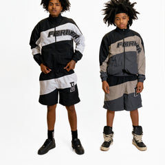 Windbreaker Short Set White & Black view 2