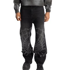 Spiderweb Denim Baggy Black view 2