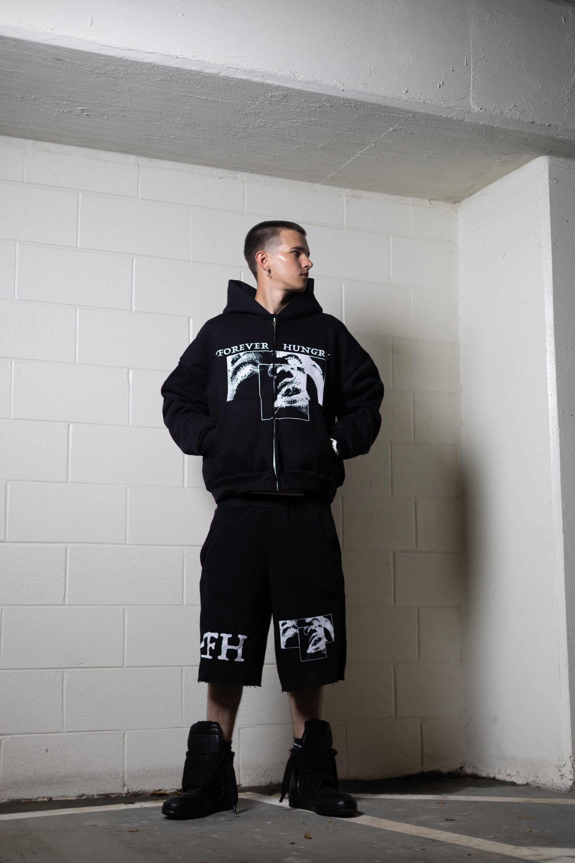Face Hoodie Black