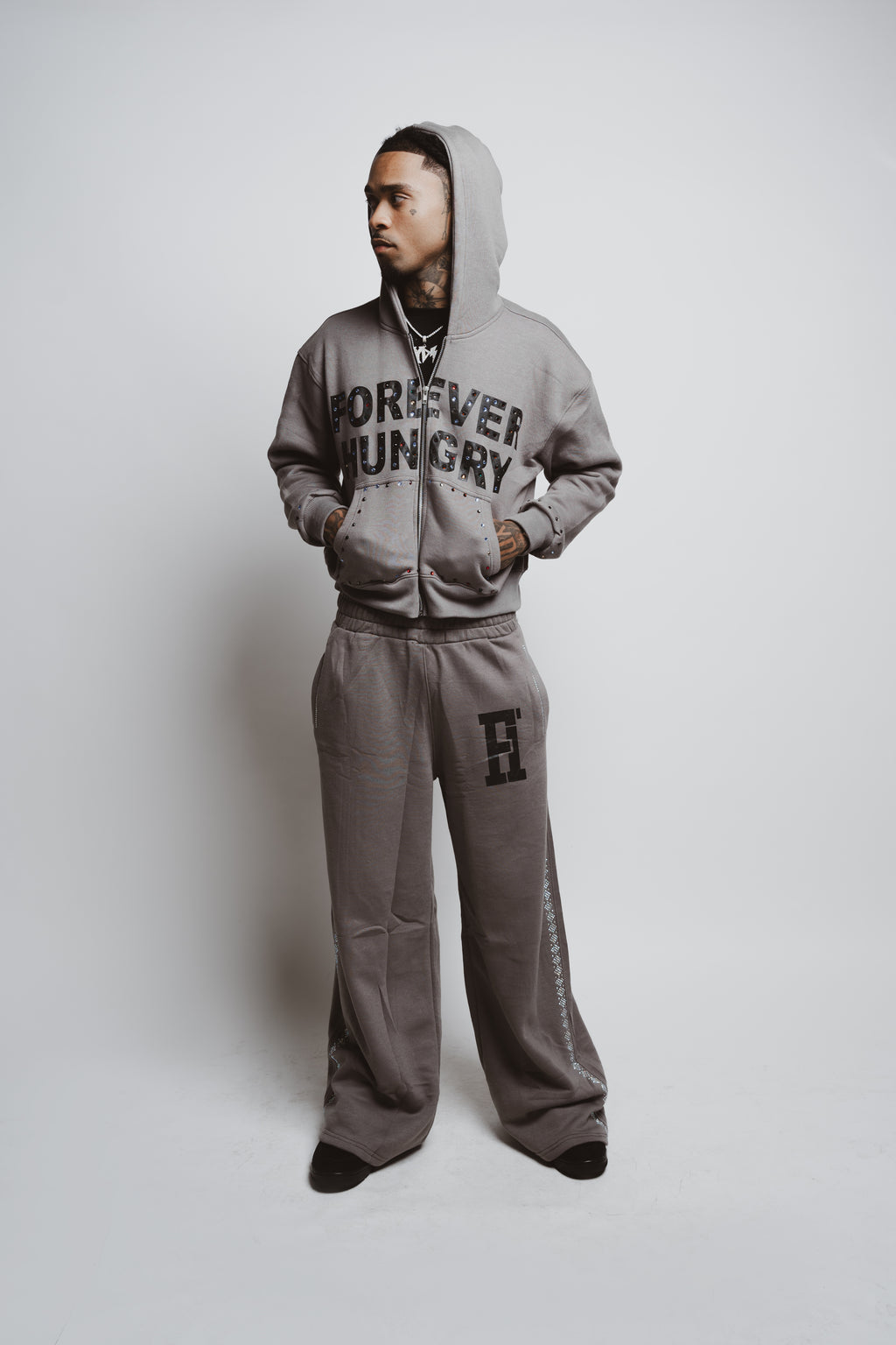 Gemstone Tracksuit Crème & Grey Bundle