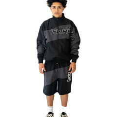 Windbreaker Short Set Black & Black view 1