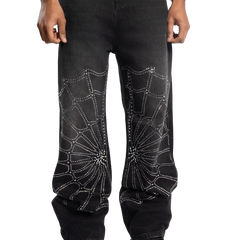 Spiderweb Denim Baggy Black view 1