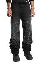 Spiderweb Denim Baggy Black