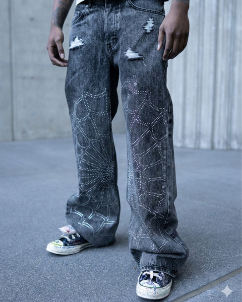 SpiderWeb Rhinestone Jeans