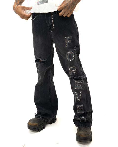 Forever Flared Jeans Dark Black
