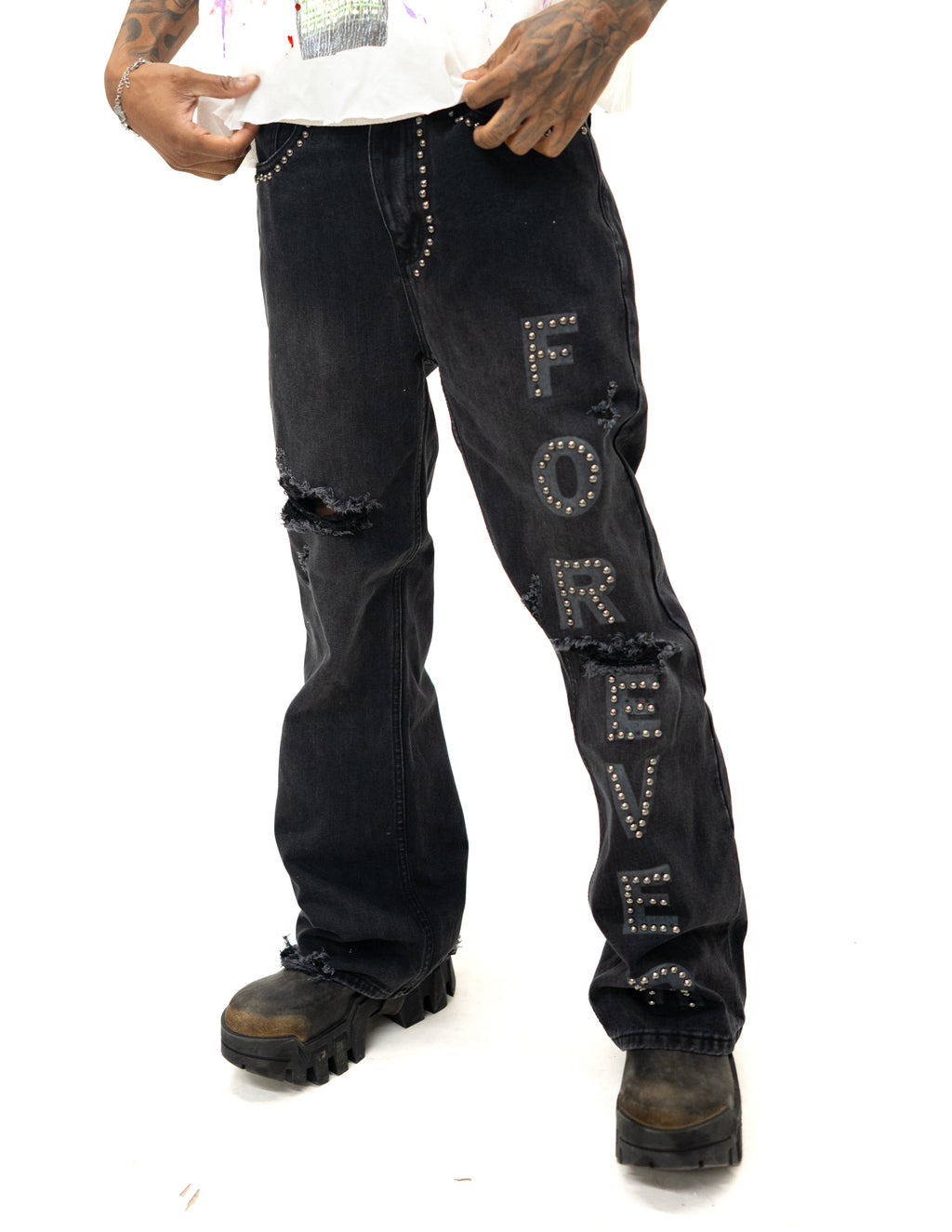 Forever Flared Jeans Dark Black