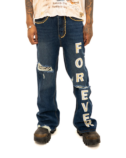 Forever Flared Jeans Dark Blue