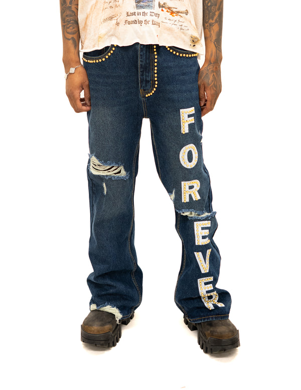 Forever Flared Jeans Dark Blue