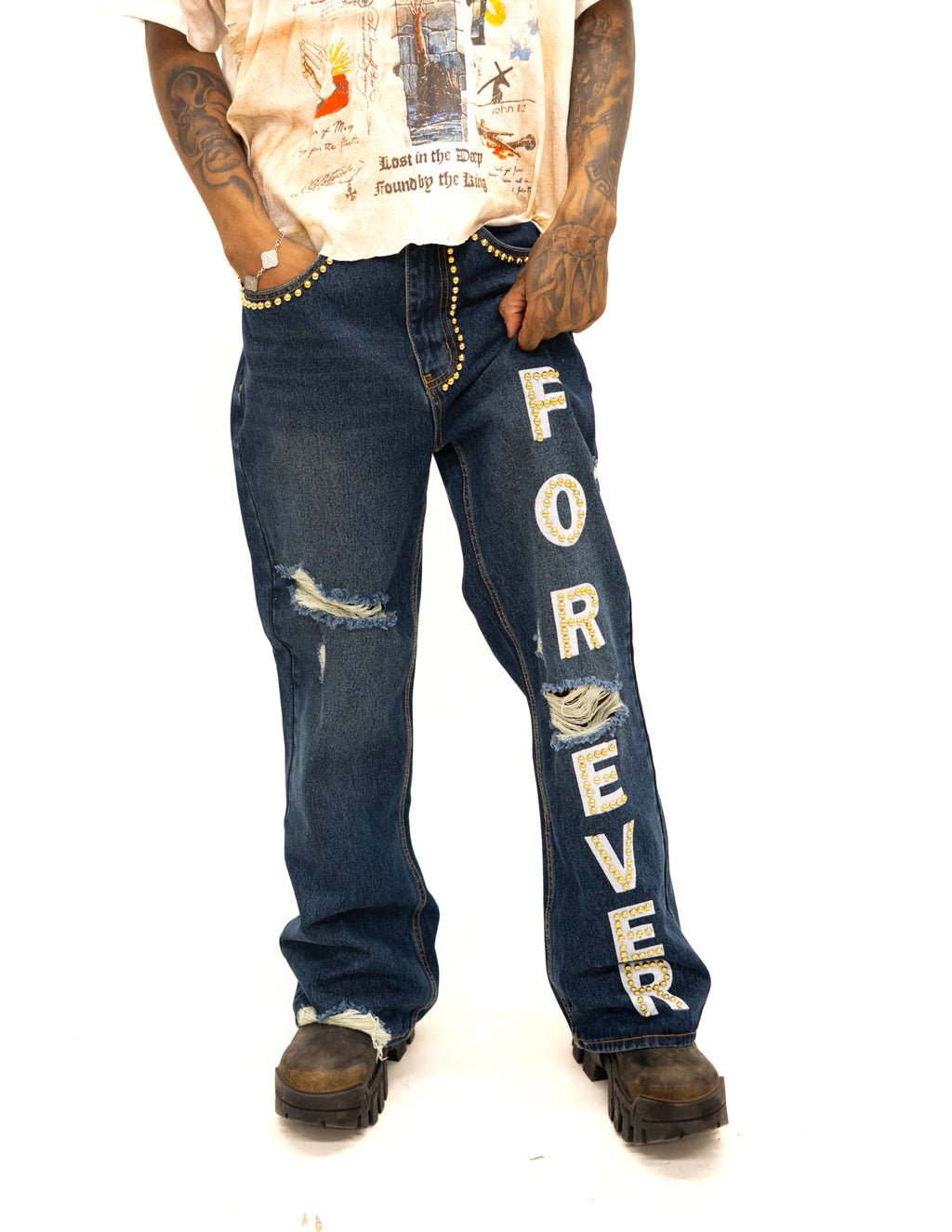 Forever Flared Jeans Dark Blue